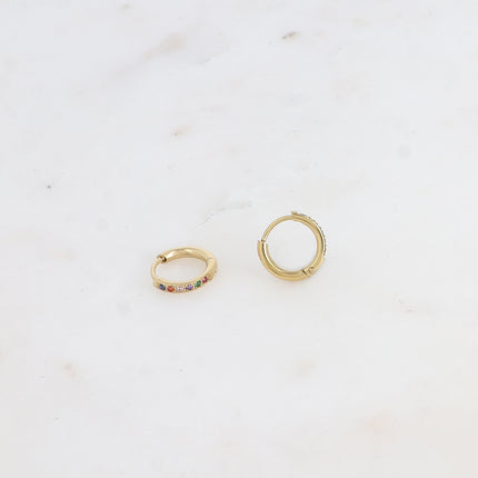 Mini créoles - 6 oxydes de zirconium 12mm