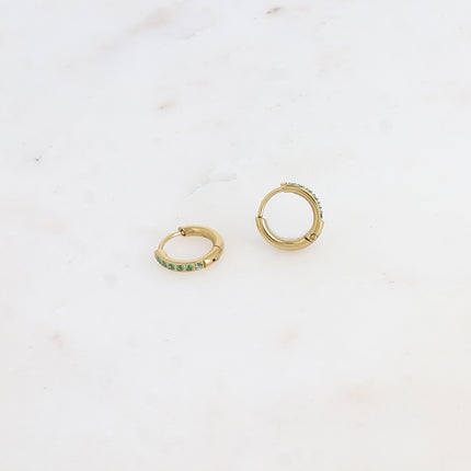 Mini créoles - 6 oxydes de zirconium 12mm