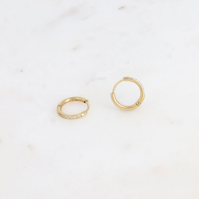 Mini créoles - 6 oxydes de zirconium 14mm
