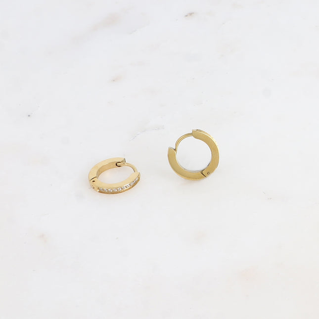 Mini créoles - 10 oxydes de zirconium 13mm