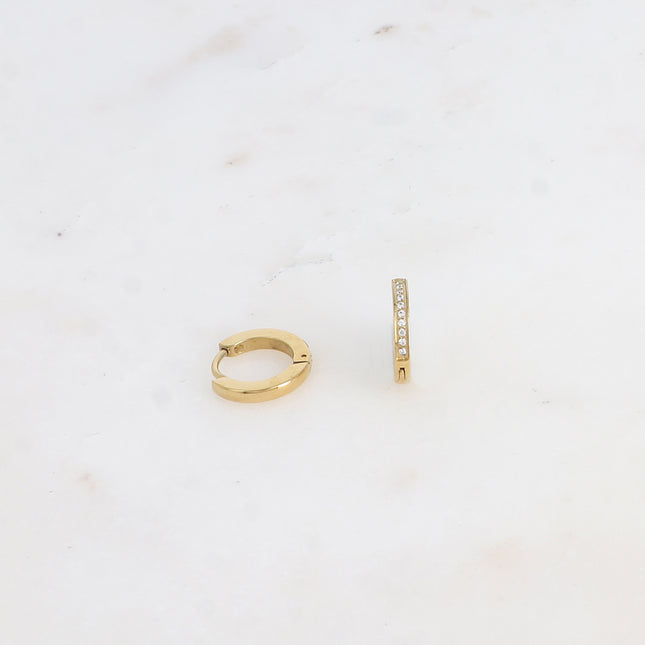 Mini créoles - 10 oxydes de zirconium 13mm