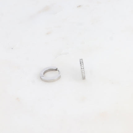 Mini créoles - 10 oxydes de zirconium 13mm