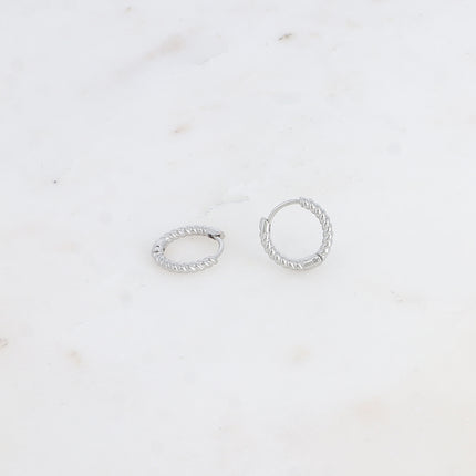 Mini créoles Soizic - anneau torsadé 13mm