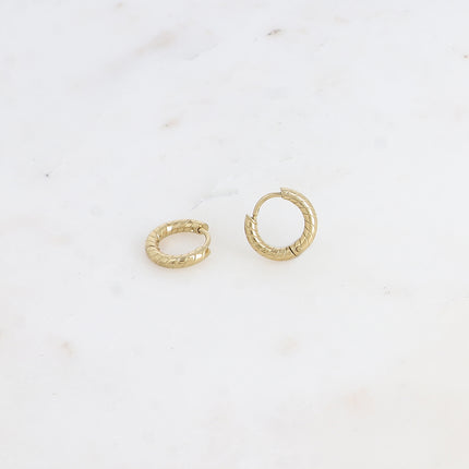 Mini créoles - anneau strié 13mm