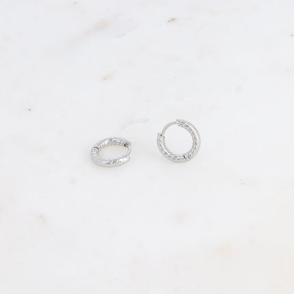 Mini créoles - anneau strié 13mm