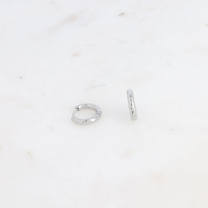 Mini créoles - anneau strié 13mm