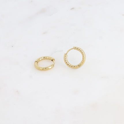 Mini créoles - anneau strié 15mm
