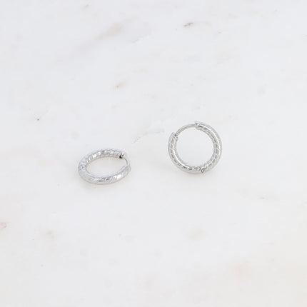 Mini créoles - anneau strié 15mm