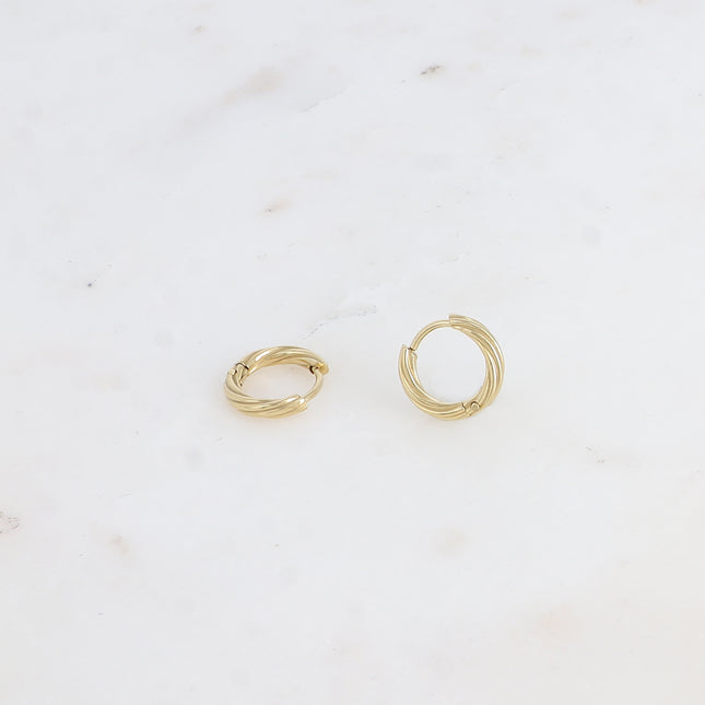 Mini créoles - anneau effet torsadé 13mm