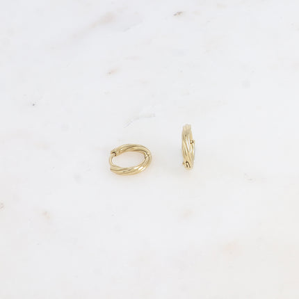 Mini créoles - anneau effet torsadé 13mm
