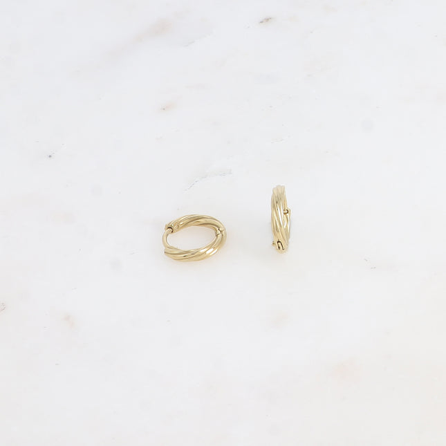 Mini créoles - anneau effet torsadé 13mm