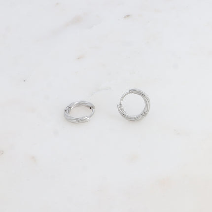 Mini créoles - anneau effet torsadé 13mm