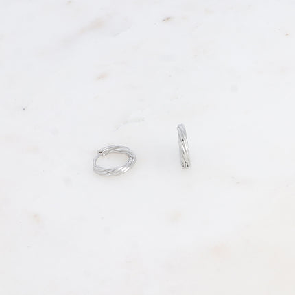 Mini créoles - anneau effet torsadé 13mm