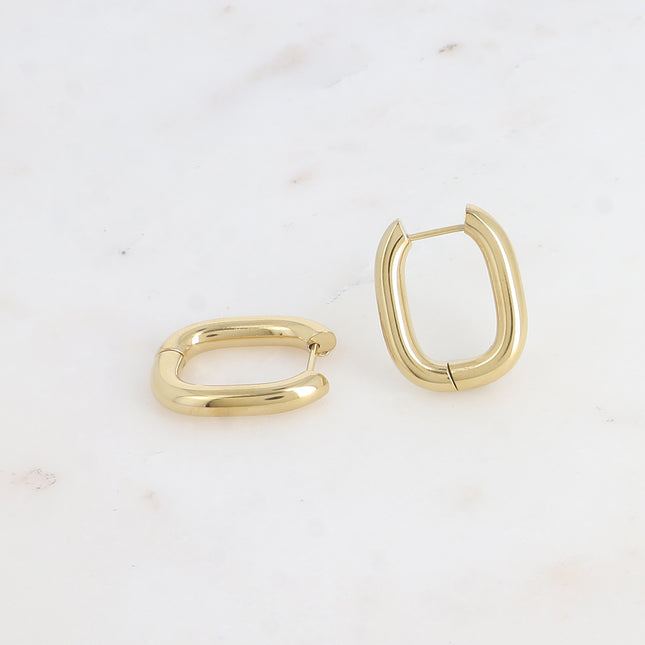 Iséa Creoles - rectangular oval ring