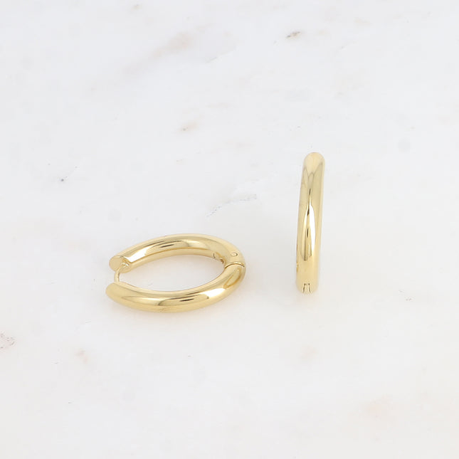 Hoop earrings - thick oval ring 20x25mm