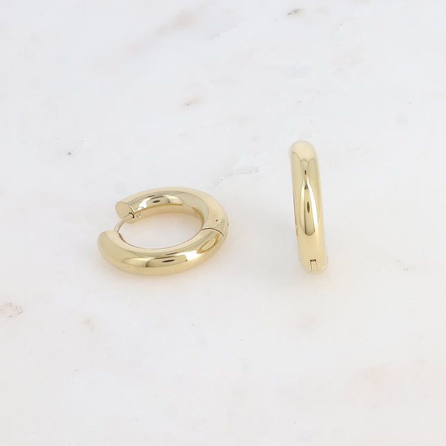 Hoop earrings - thick round ring 24mm