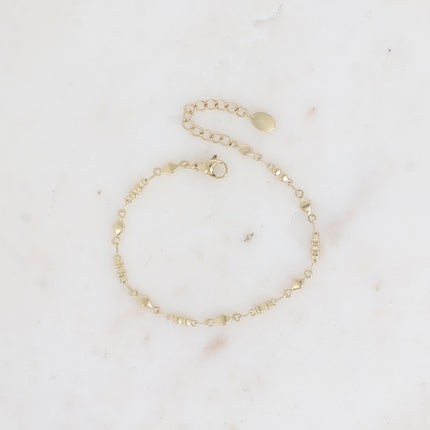 Bracelet - maille 2 grains et anneaux losanges