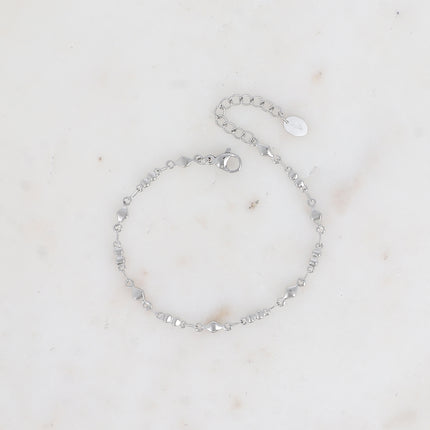 Bracelet - maille 2 grains et anneaux losanges