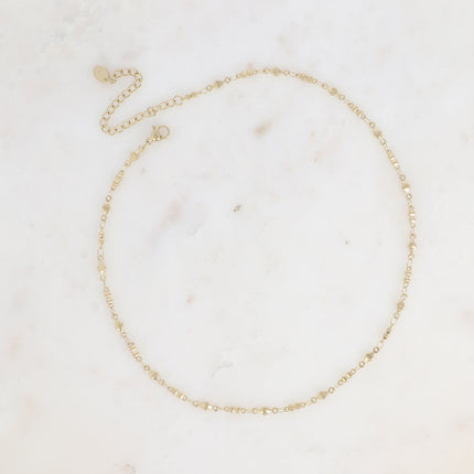 Collier - maille 2 grains et anneaux losanges