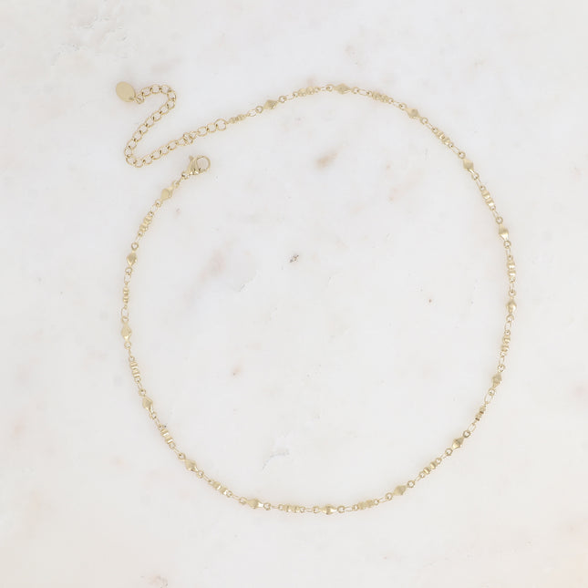 Necklace - 2-bead chain and diamond-shaped rings