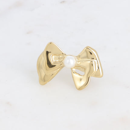 Gorgia ring - large bow tie and white resin ball