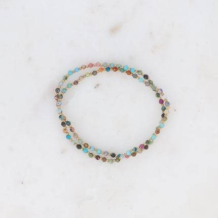 Lot de 2 bracelets élastiques - pierres naturelles