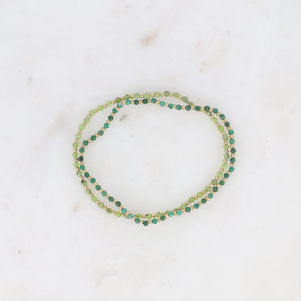 Lot de 2 bracelets élastiques - pierres naturelles