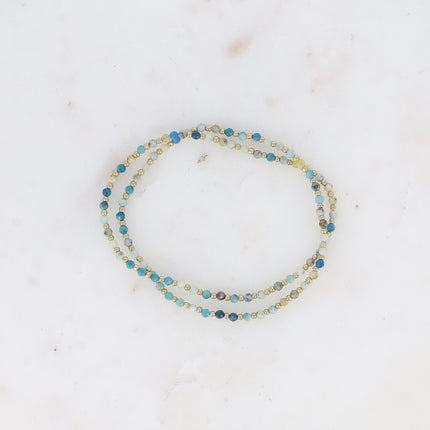 Lot de 2 bracelets élastiques - pierres naturelles