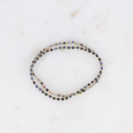 Lot de 2 bracelets élastiques - pierres naturelles