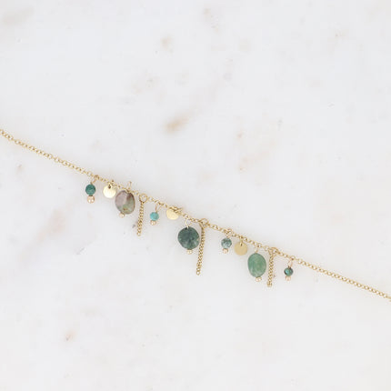 Bracelet Alice - pierres naturelles et pampilles rondes