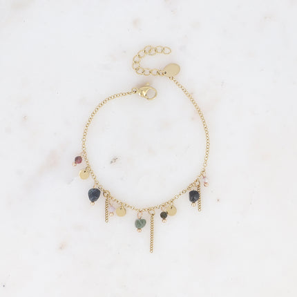Bracelet Alice - pierres naturelles et pampilles rondes