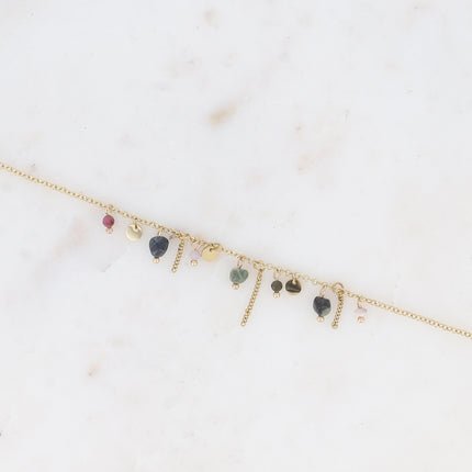 Bracelet Alice - pierres naturelles et pampilles rondes