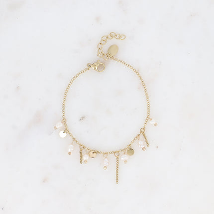 Bracelet - perles d'eau douce et pampilles rondes
