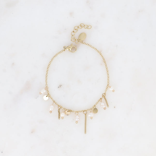 Bracelet - perles d'eau douce et pampilles rondes