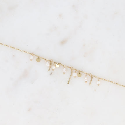 Bracelet - perles d'eau douce et pampilles rondes