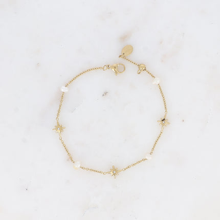 Bracelet Zela - perles d'eau douce et étoiles du Nord avec oxyde de zirconium