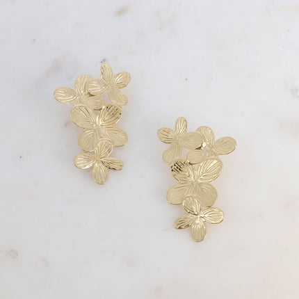 Boucles puces Lucile - 1 pièce de 4 trèfles texturés 4x6cm