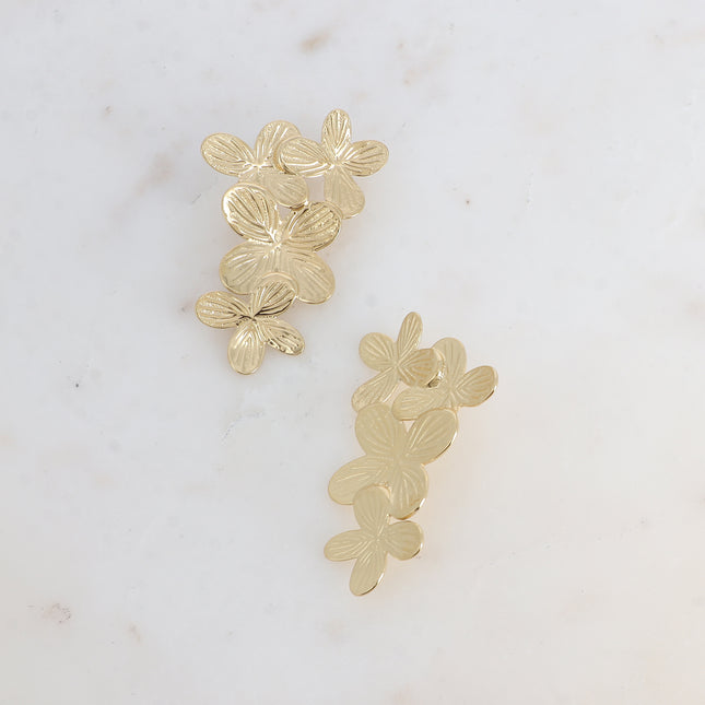 Boucles puces Lucile - 1 pièce de 4 trèfles texturés 4x6cm