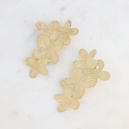 Boucles puces Lucile L - 1 pièce de 4 trèfles texturés 5x8cm
