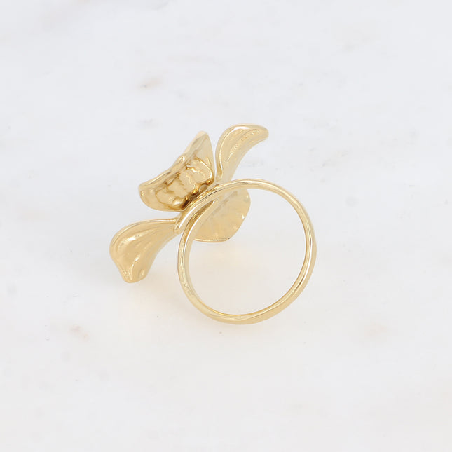 Bague Adèle - motif feuillage texturé