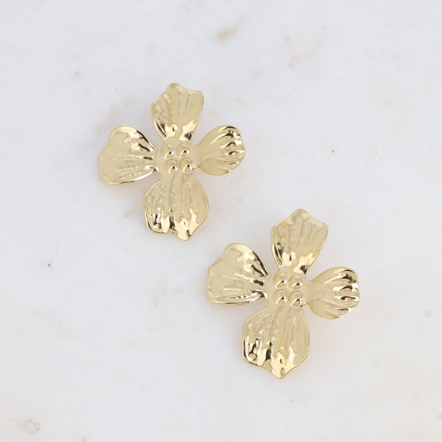 Boucles puces Adèle - motif feuillage texturé