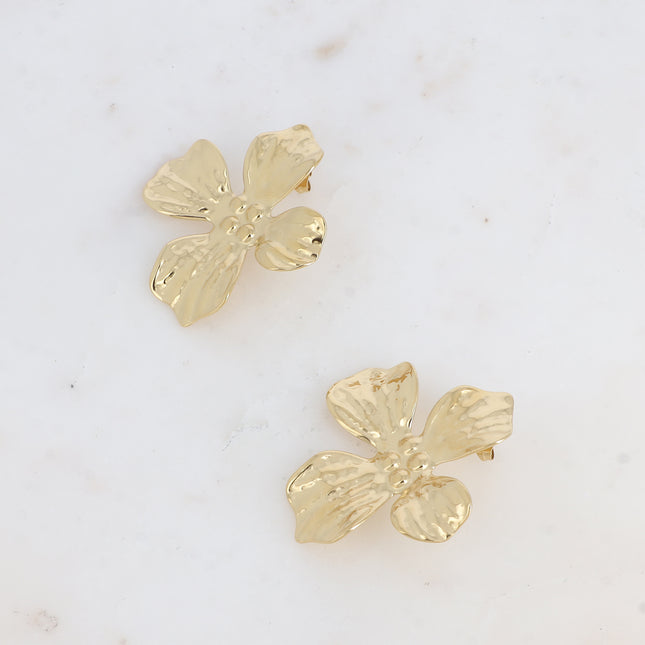 Boucles puces Adèle - motif feuillage texturé