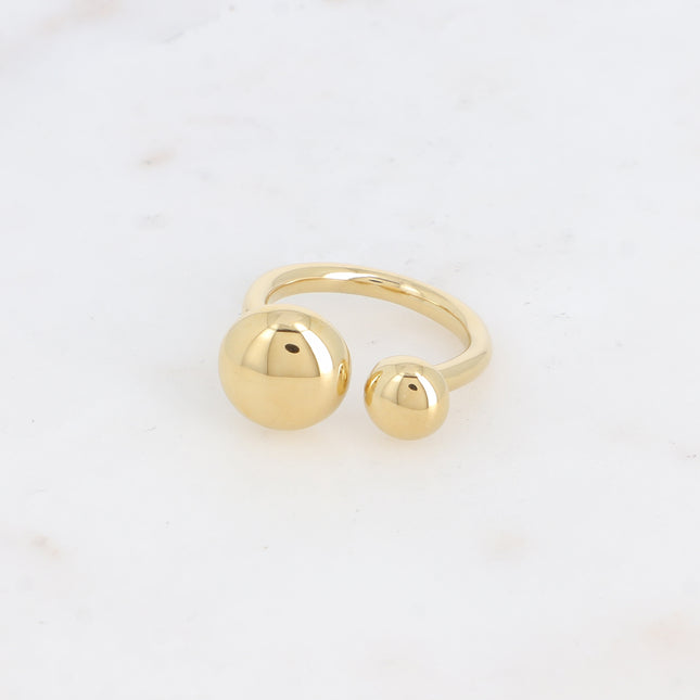 Open ring - 2 flattened balls