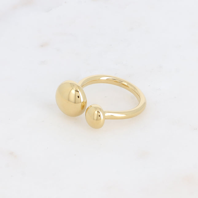 Open ring - 2 flattened balls