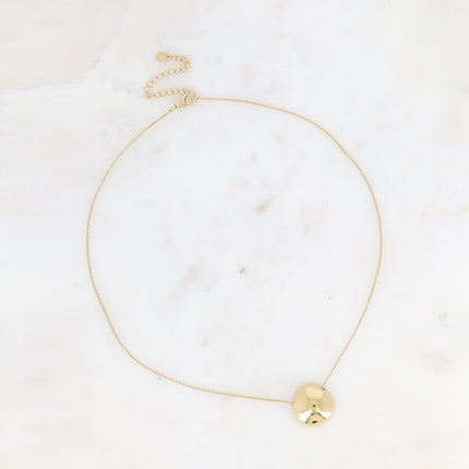 Collier Sidia - maille forçat et pendentif demi boule incurvée traversante