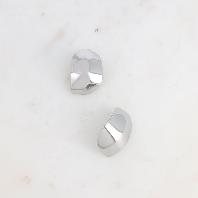 Boucles puces - goutte légèrement bombée, lisse et miroir