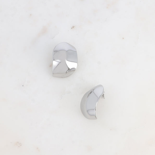 Boucles puces - goutte légèrement bombée, lisse et miroir