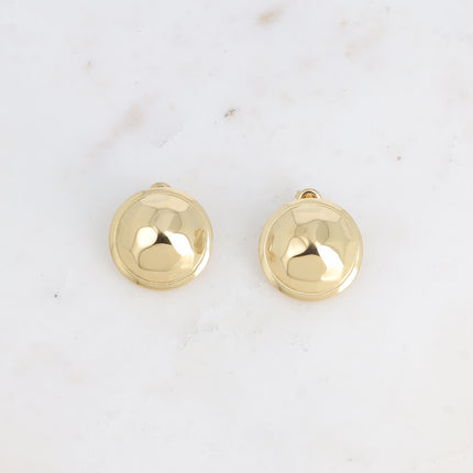 Boucles puces - petite pièce ronde martelée style carapace