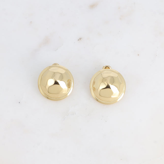 Boucles puces - petite pièce ronde martelée style carapace
