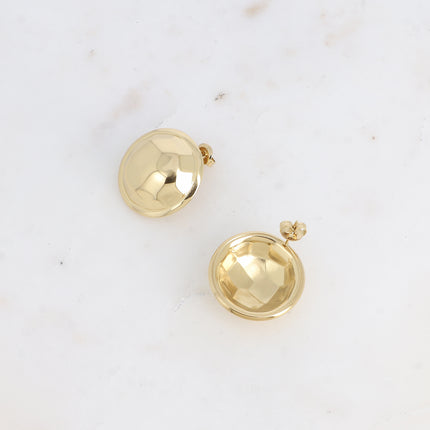 Boucles puces - petite pièce ronde martelée style carapace